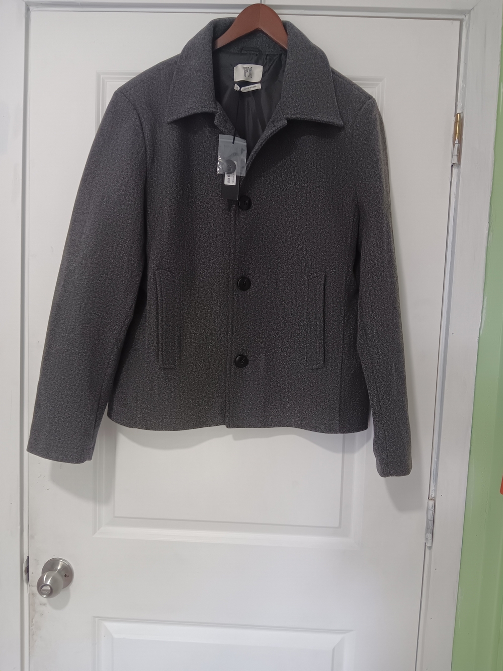 Pixley Gray Textured Button-Up Jacket